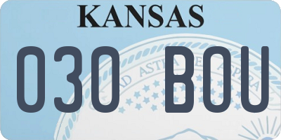 KS license plate 030BOU