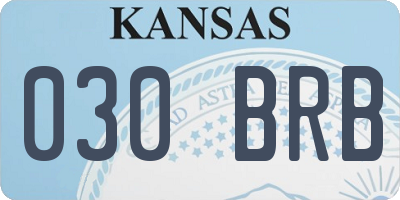 KS license plate 030BRB