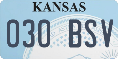 KS license plate 030BSV