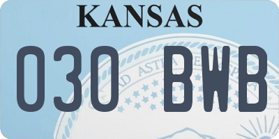 KS license plate 030BWB