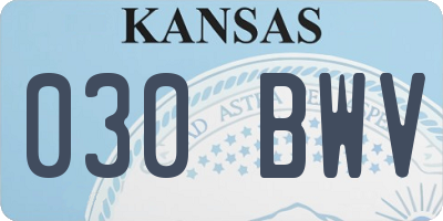 KS license plate 030BWV