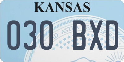 KS license plate 030BXD