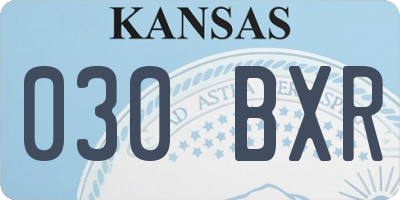 KS license plate 030BXR