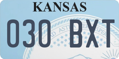 KS license plate 030BXT