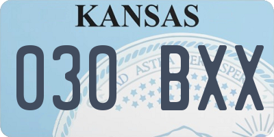KS license plate 030BXX