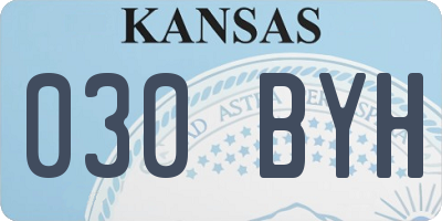 KS license plate 030BYH
