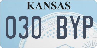 KS license plate 030BYP