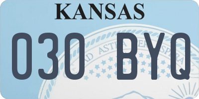 KS license plate 030BYQ