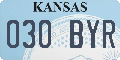 KS license plate 030BYR