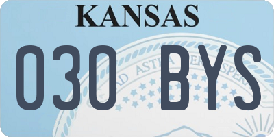 KS license plate 030BYS
