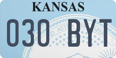 KS license plate 030BYT