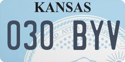 KS license plate 030BYV