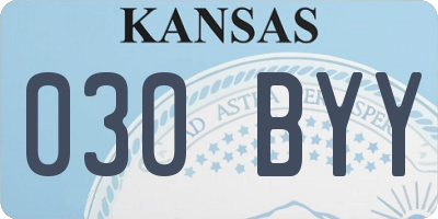 KS license plate 030BYY