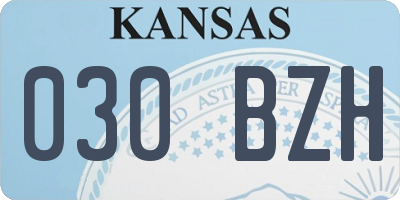KS license plate 030BZH