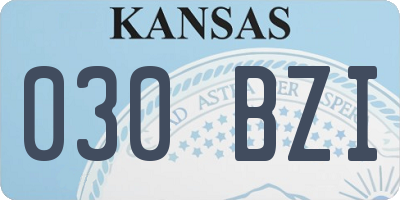 KS license plate 030BZI