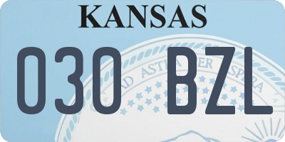 KS license plate 030BZL