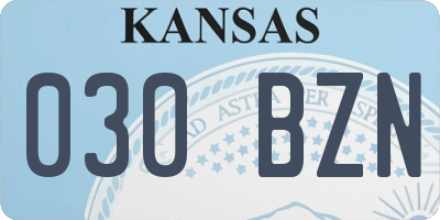KS license plate 030BZN