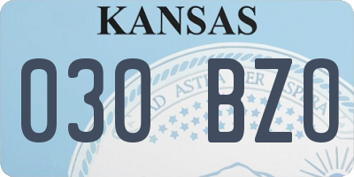 KS license plate 030BZO