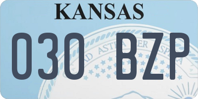 KS license plate 030BZP