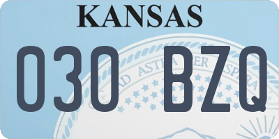 KS license plate 030BZQ