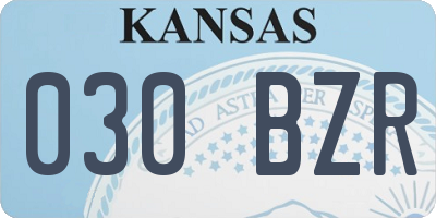 KS license plate 030BZR