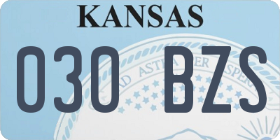 KS license plate 030BZS