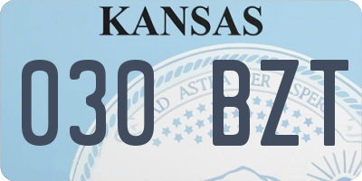 KS license plate 030BZT