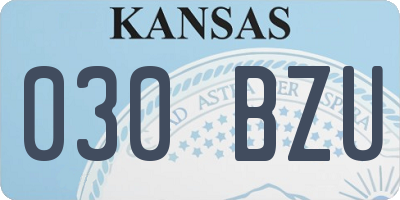 KS license plate 030BZU