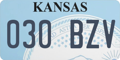 KS license plate 030BZV