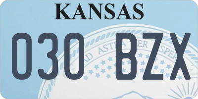 KS license plate 030BZX