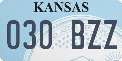 KS license plate 030BZZ