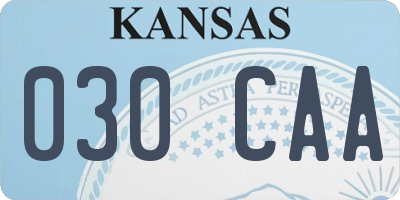 KS license plate 030CAA