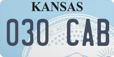 KS license plate 030CAB