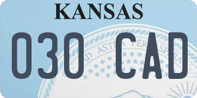 KS license plate 030CAD