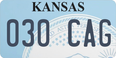 KS license plate 030CAG