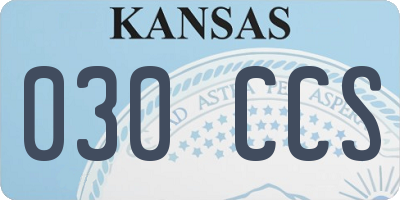 KS license plate 030CCS