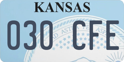 KS license plate 030CFE