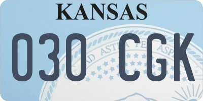 KS license plate 030CGK