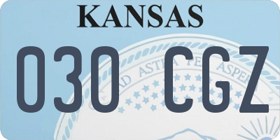 KS license plate 030CGZ