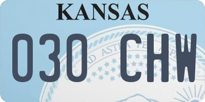 KS license plate 030CHW