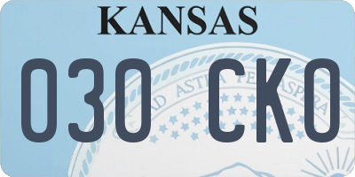KS license plate 030CKO