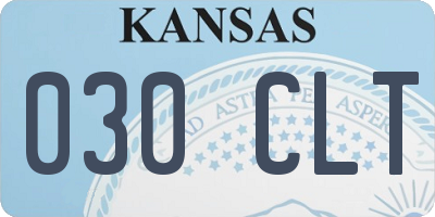 KS license plate 030CLT