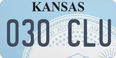 KS license plate 030CLU