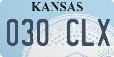 KS license plate 030CLX