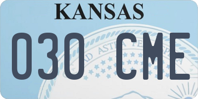 KS license plate 030CME