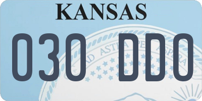 KS license plate 030DDO