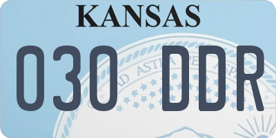 KS license plate 030DDR