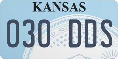 KS license plate 030DDS