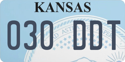 KS license plate 030DDT