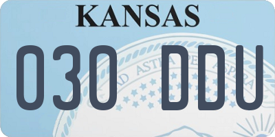 KS license plate 030DDU